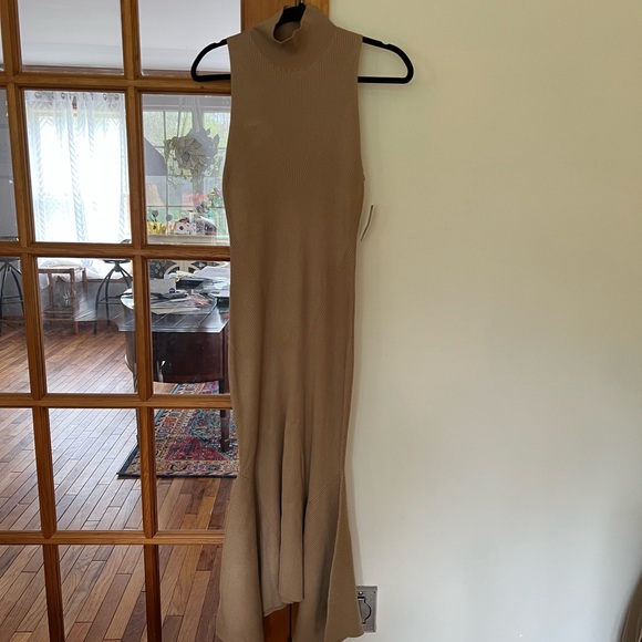 NWT Anthropologie Mock Neck Midi Dress. Size medium. Cedar color. - Picture 6 of 11